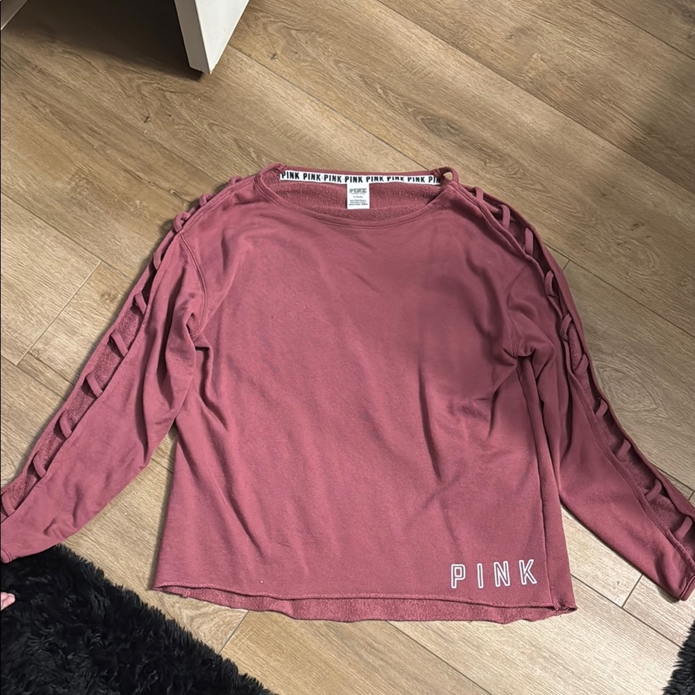 PINK Victoria's Secret Women's Long Sleeve Top - Dusty Rose